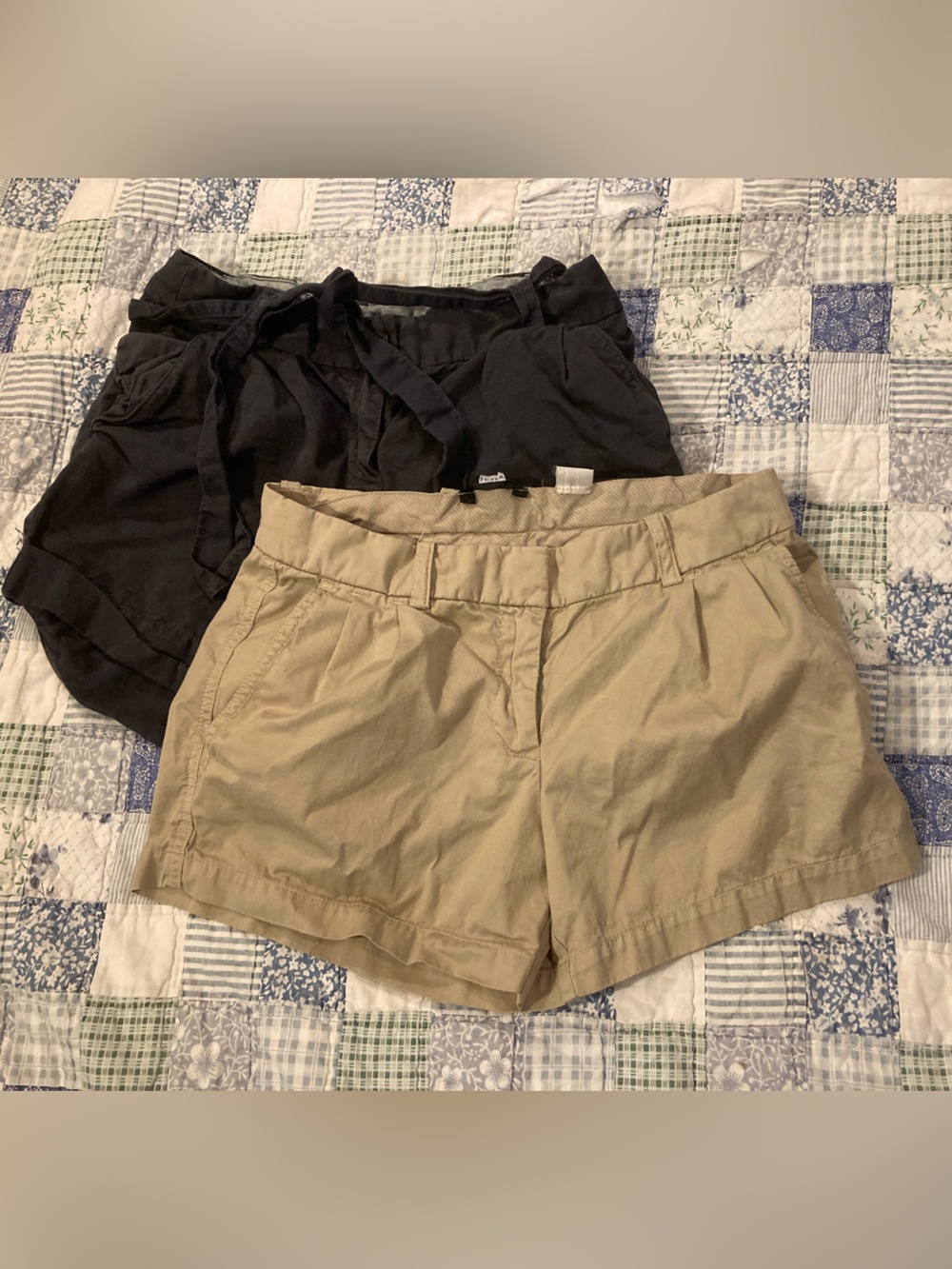 J. Crew Beige and Black Women's Bermuda Shorts Duo